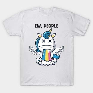 Unicorn's Solitude: Embracing the Mystical Away from People T-Shirt